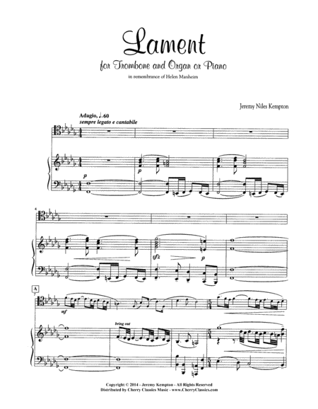 Lament for Trombone and Organ image number null