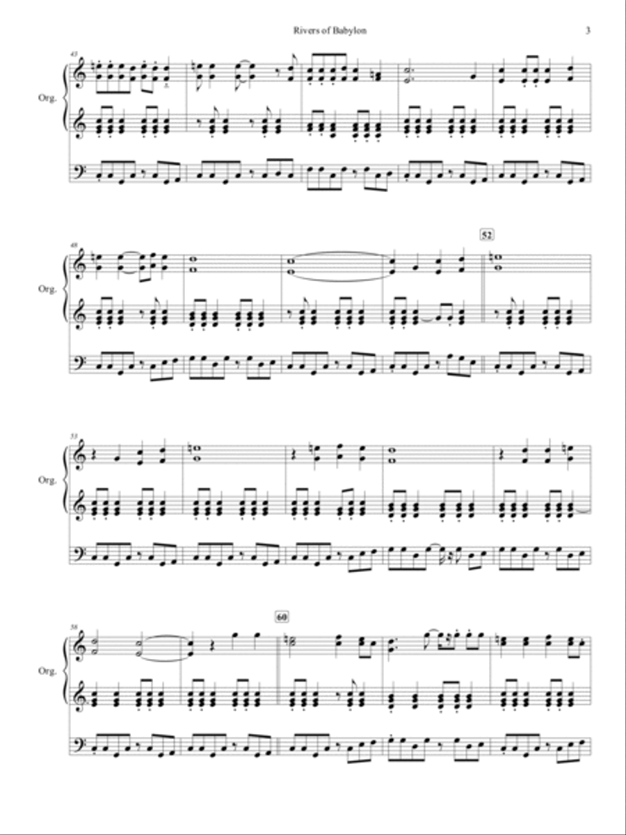 Rivers Of Babylon Organ Solo scores gallery preview page 4