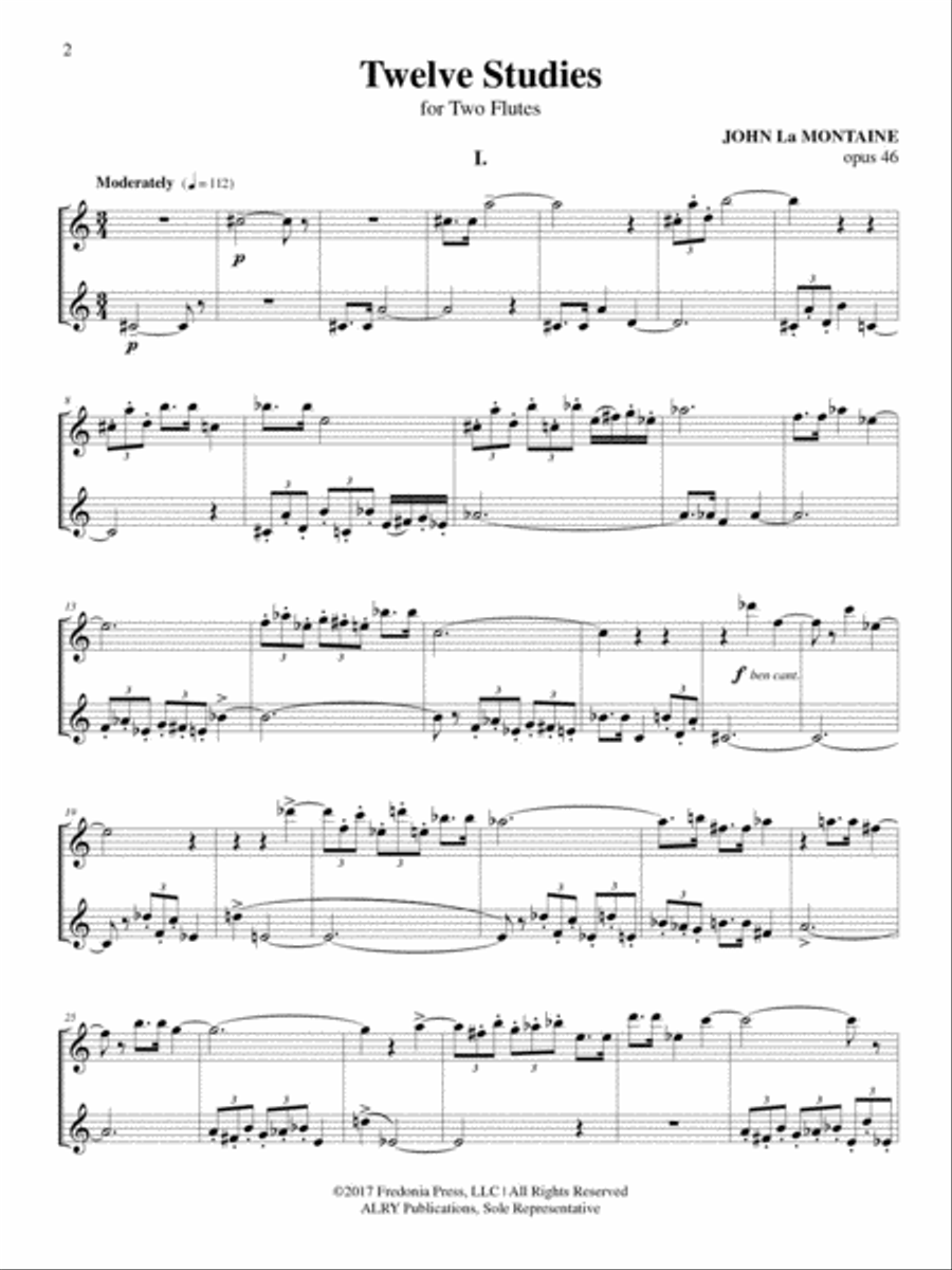Twelve Studies for Two Flutes, Opus 46 Flute Duet scores gallery preview page 2