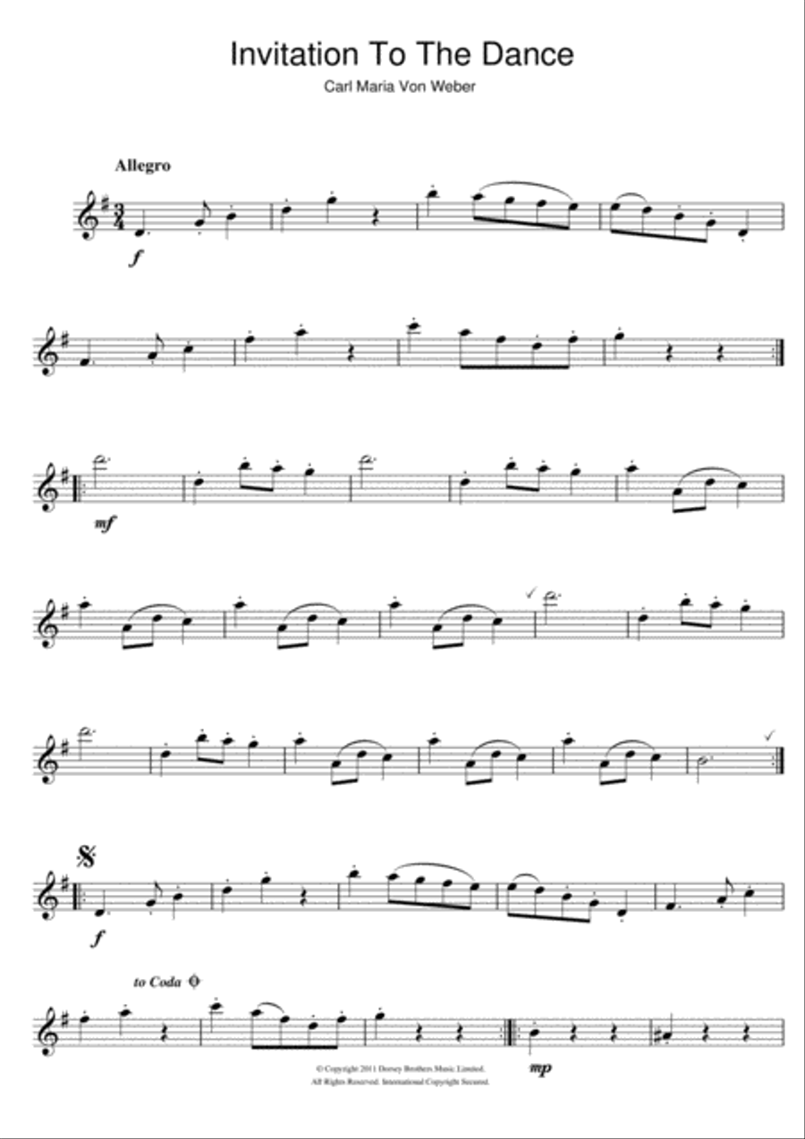 Invitation To The Dance, Rondeau Brillant, Op.65 Flute Solo scores gallery preview page 1