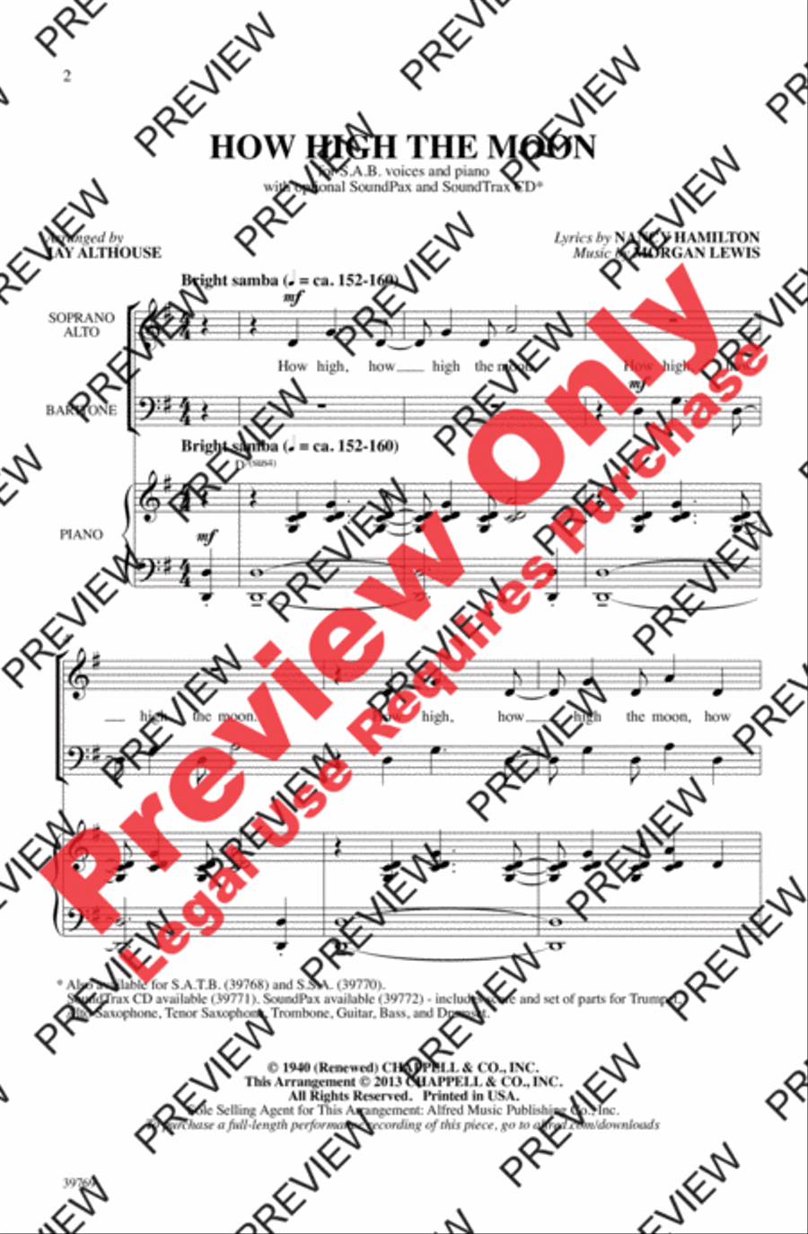 How High the Moon 3-Part scores gallery preview page 2