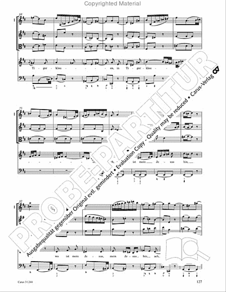 St. Matthew Passion (Matthaus-Passion) 4-Part scores gallery preview page 129