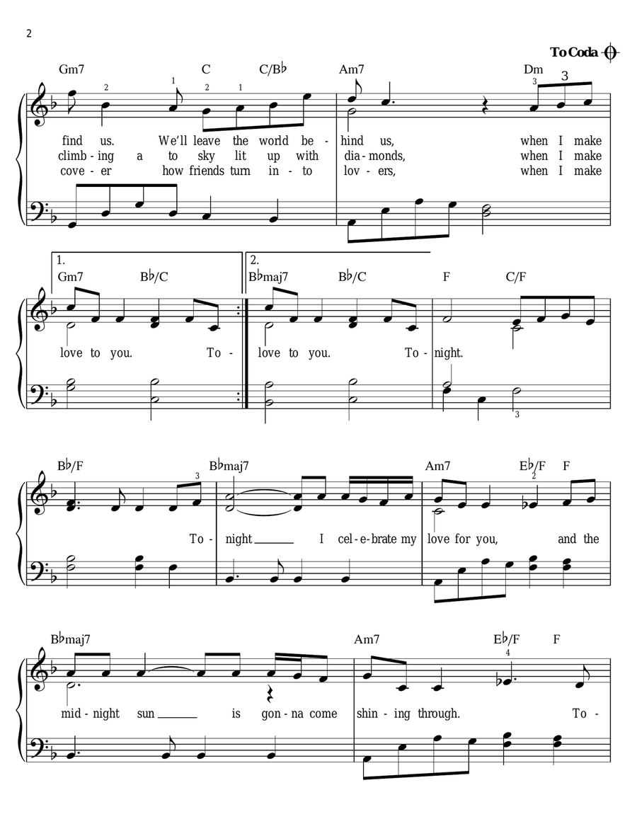 Tonight, I Celebrate My Love Voice scores gallery preview page 2