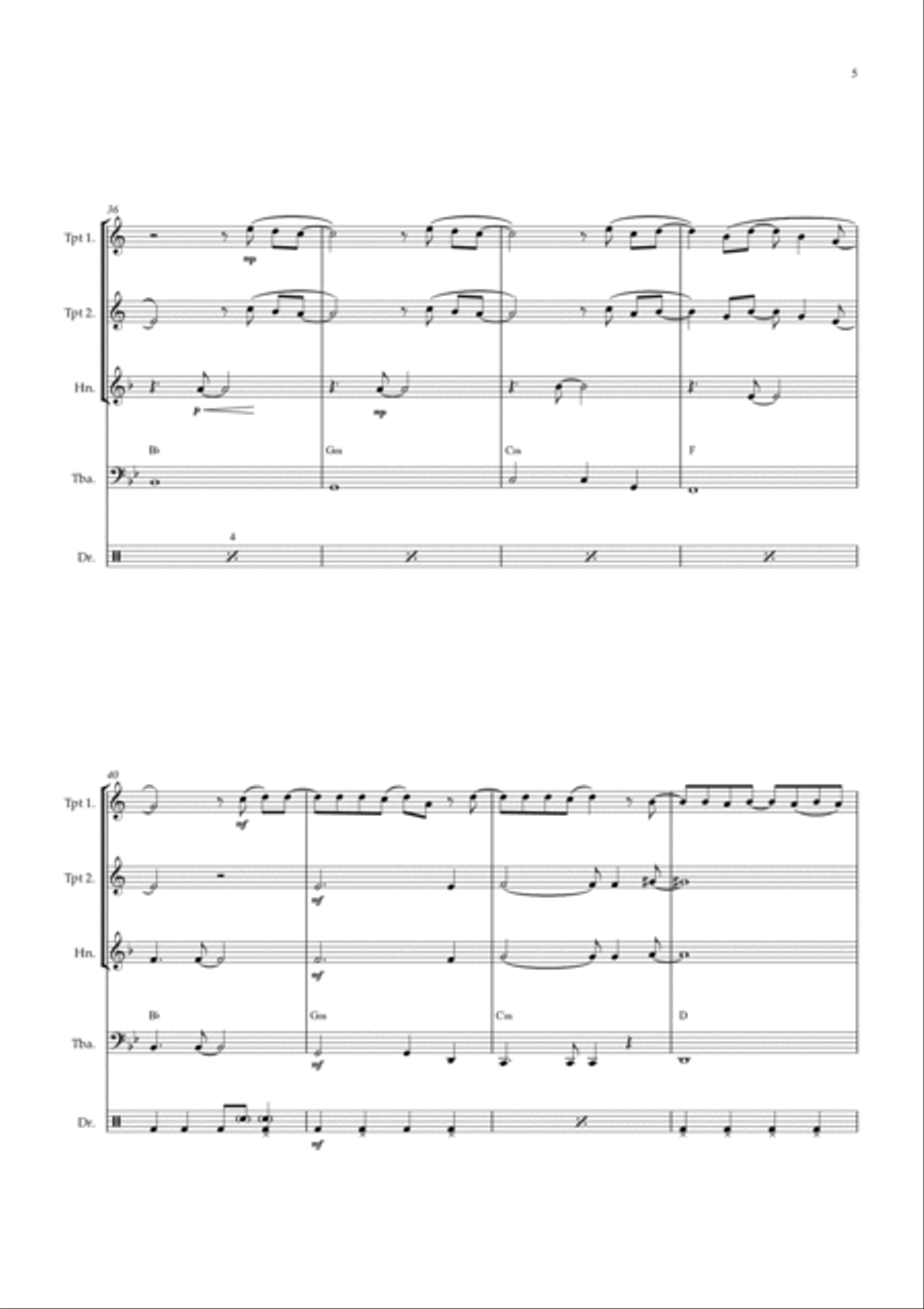 Flowers Brass Quartet scores gallery preview page 5