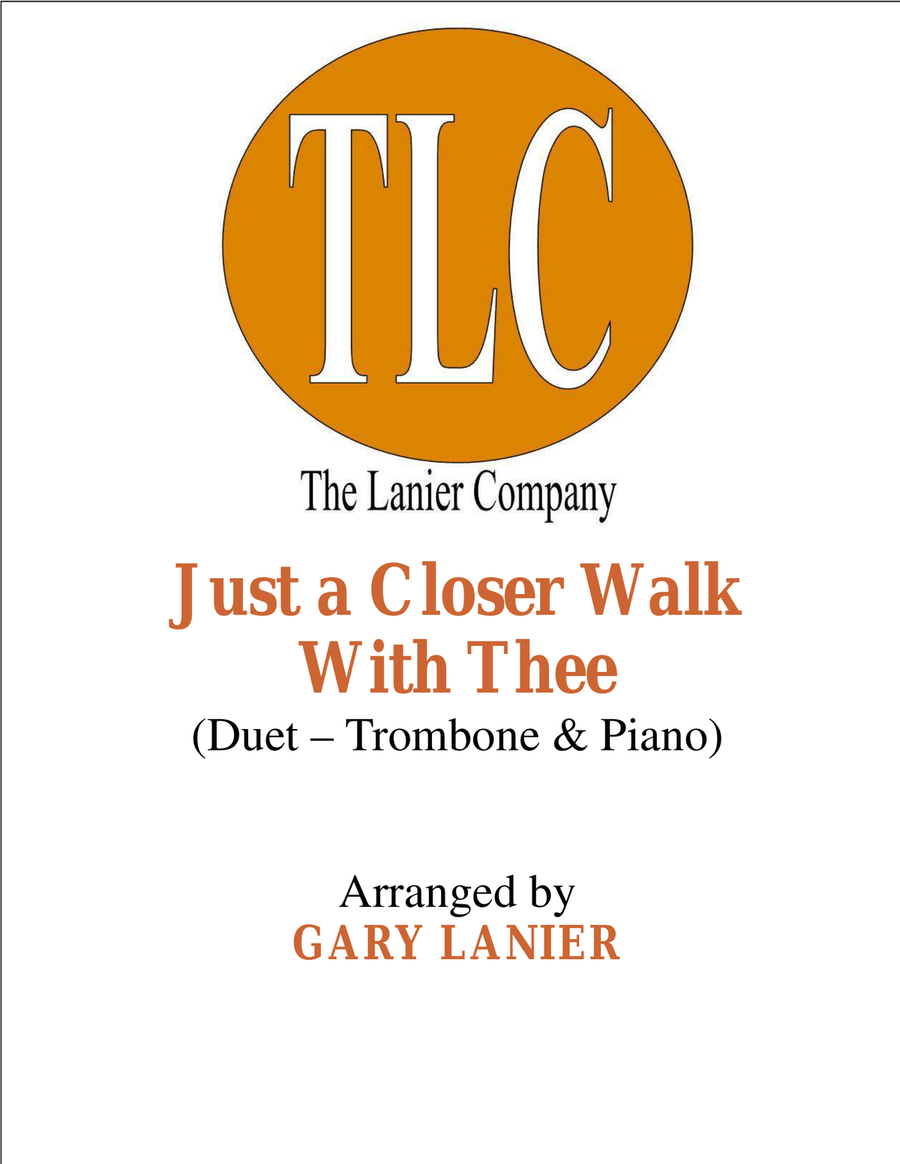JUST A CLOSER WALK WITH THEE (Duet – Trombone and Piano/Score and Parts) Trombone Duet scores gallery preview page 1