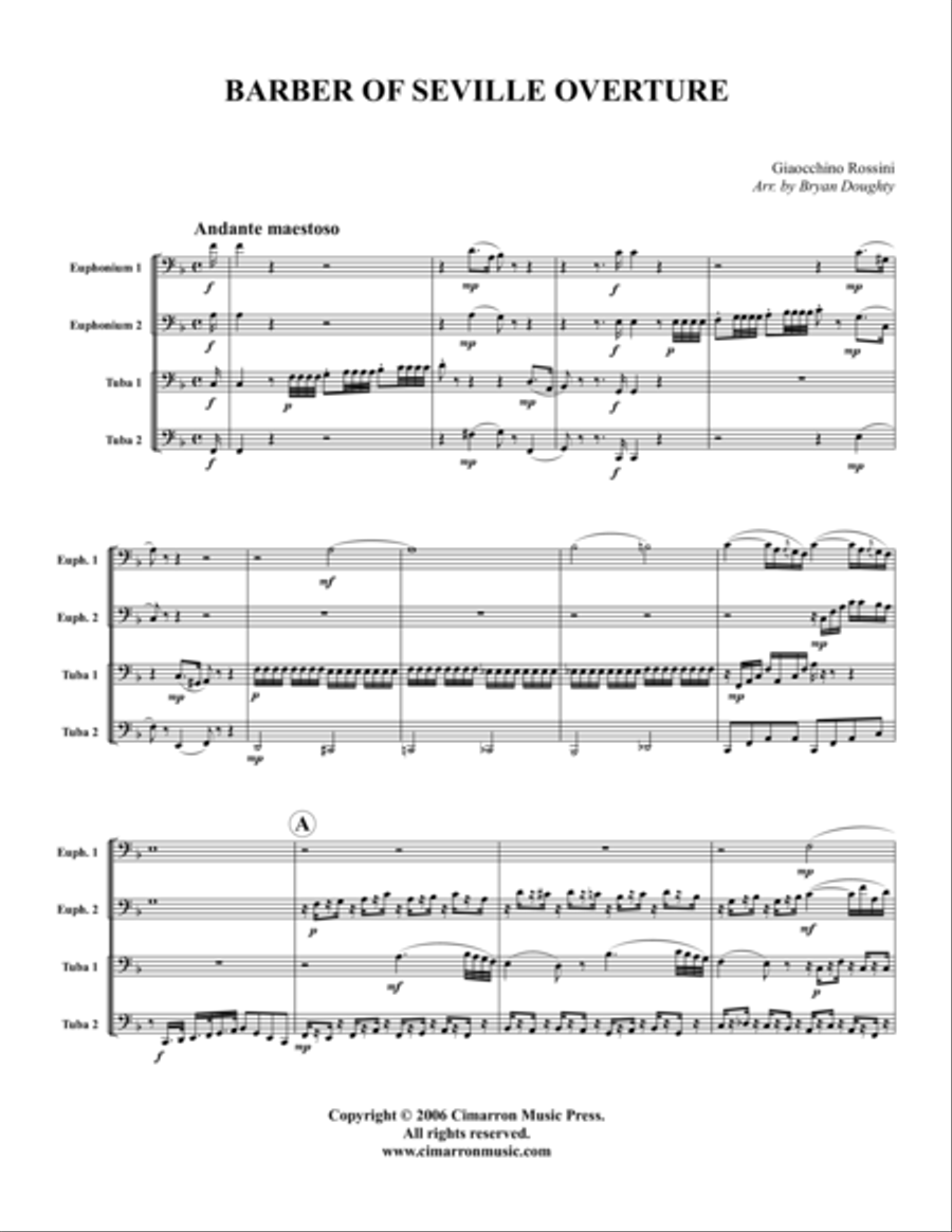 Barber of Seville Overture EETT scores gallery preview page 1