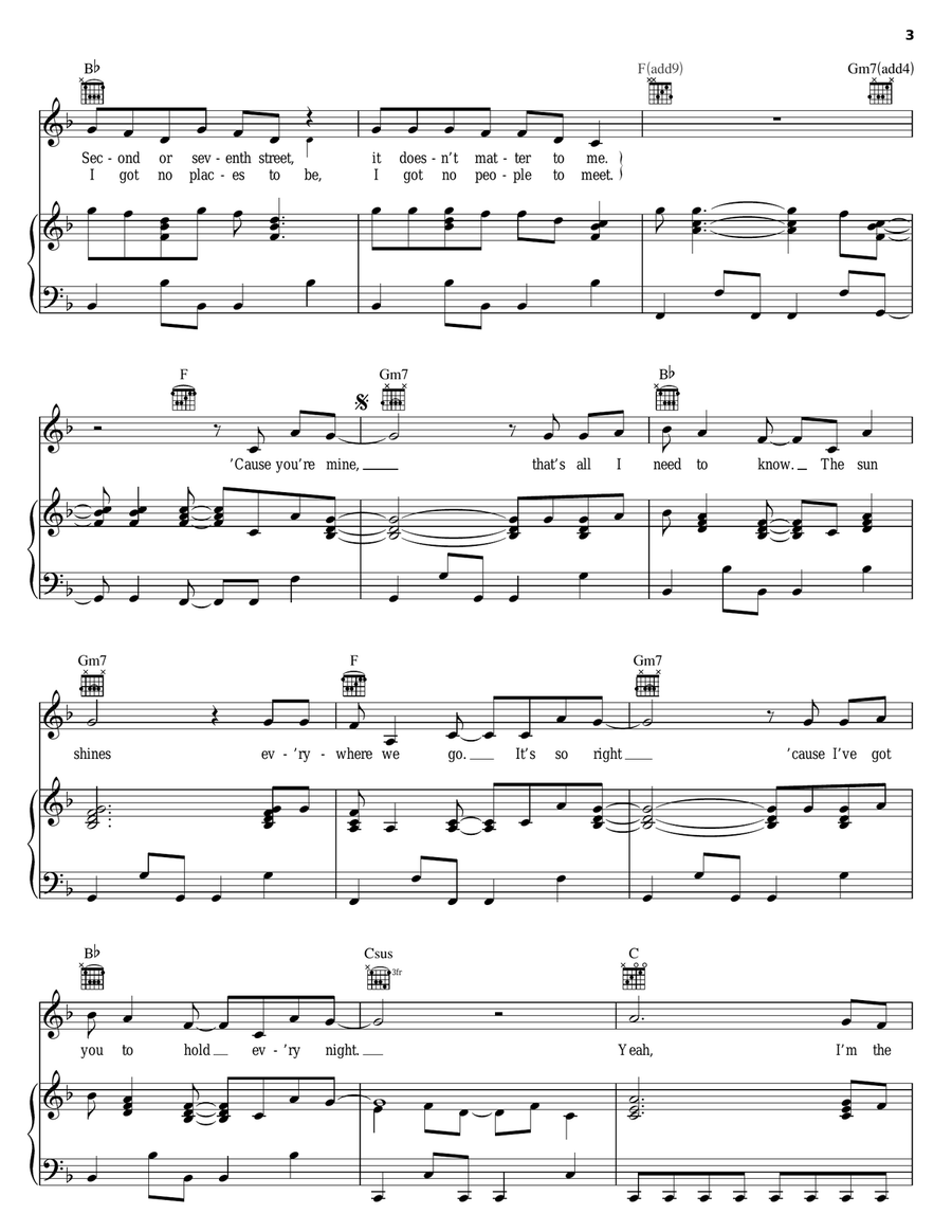 The Lucky One Piano, Vocal, Guitar scores gallery preview page 3