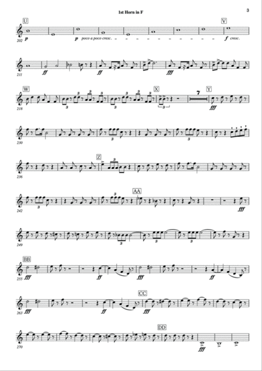 Symphony No.6 Pathetique Movement III [Parts] Horn in F 1st,2nd,3rd,4th Marching Band scores gallery preview page 3