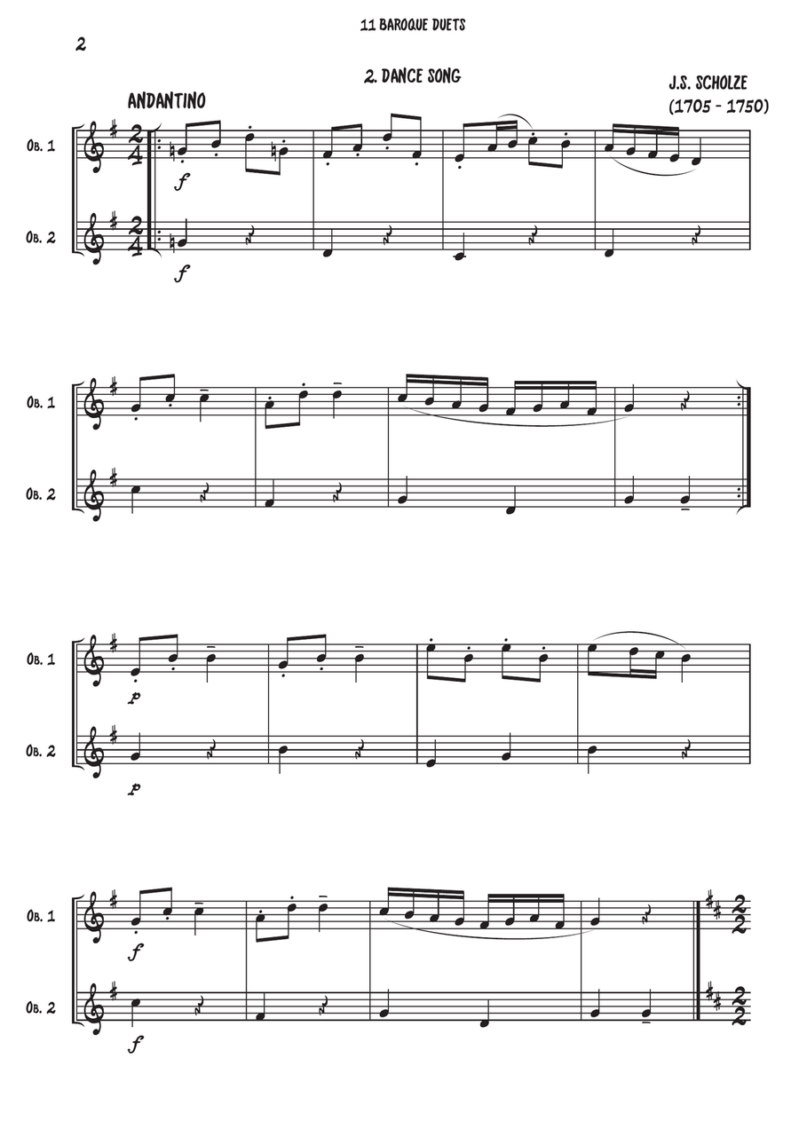 11 Baroque Oboe duets Woodwind Duet scores gallery preview page 3