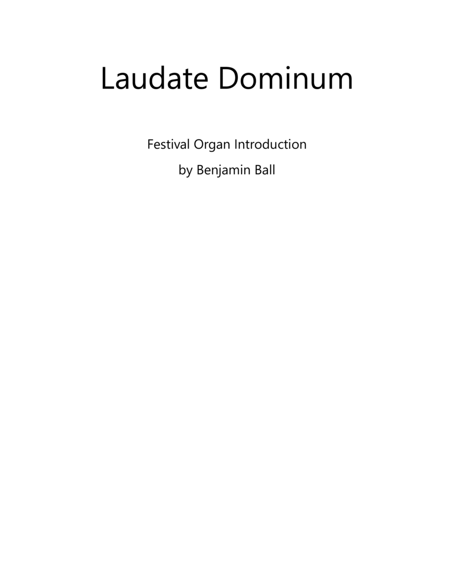 Laudate Dominum (hymn introduction) Organ Solo scores gallery preview page 1