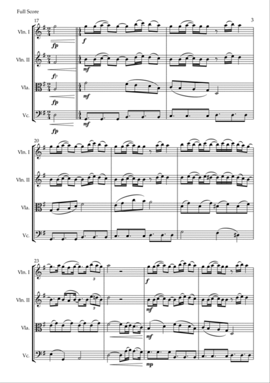 Aquarela-toquinho Aquarela-toquinho String Quartet scores gallery preview page 3