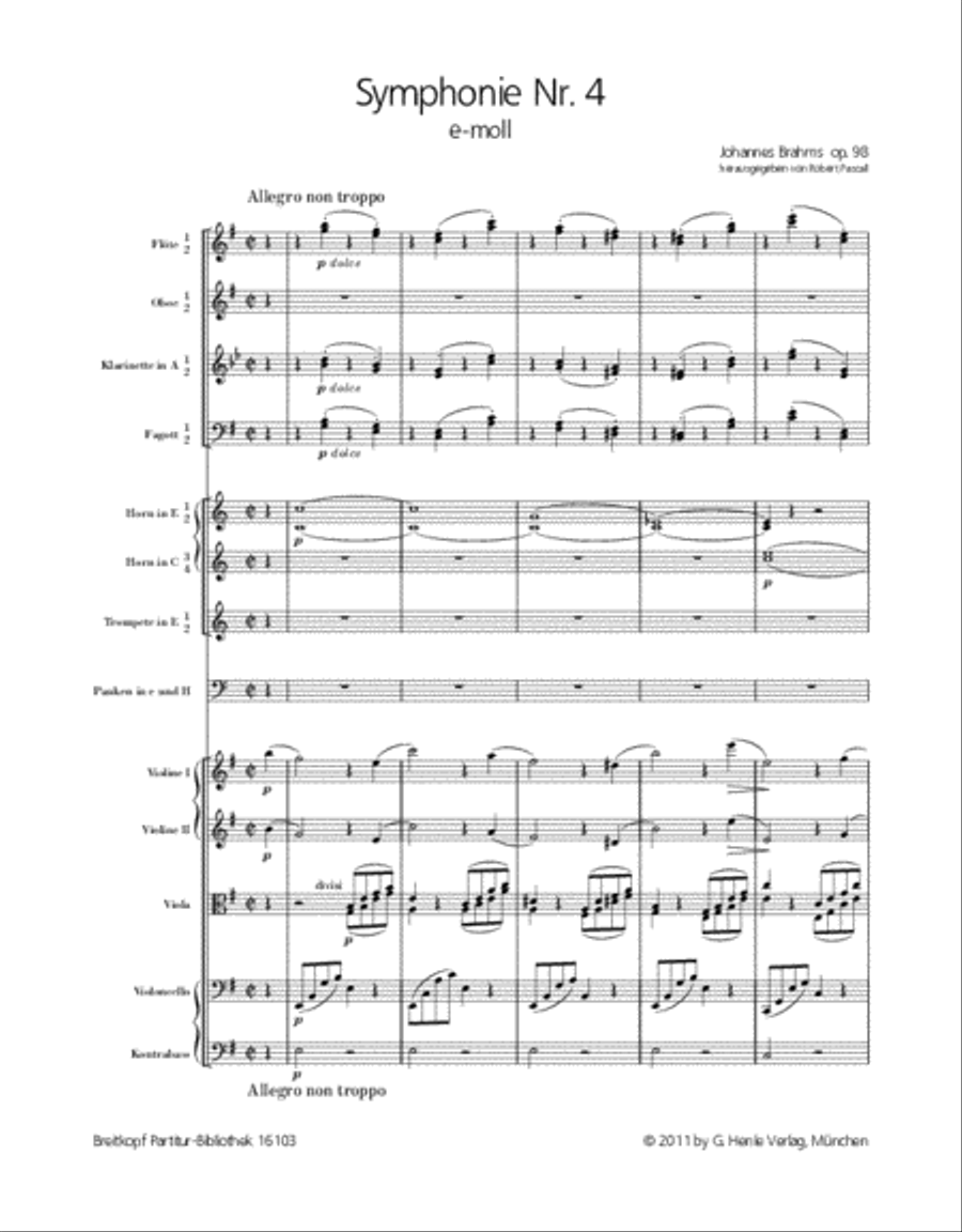 Symphony No. 4 in E minor Op. 98 Orchestra scores gallery preview page 2