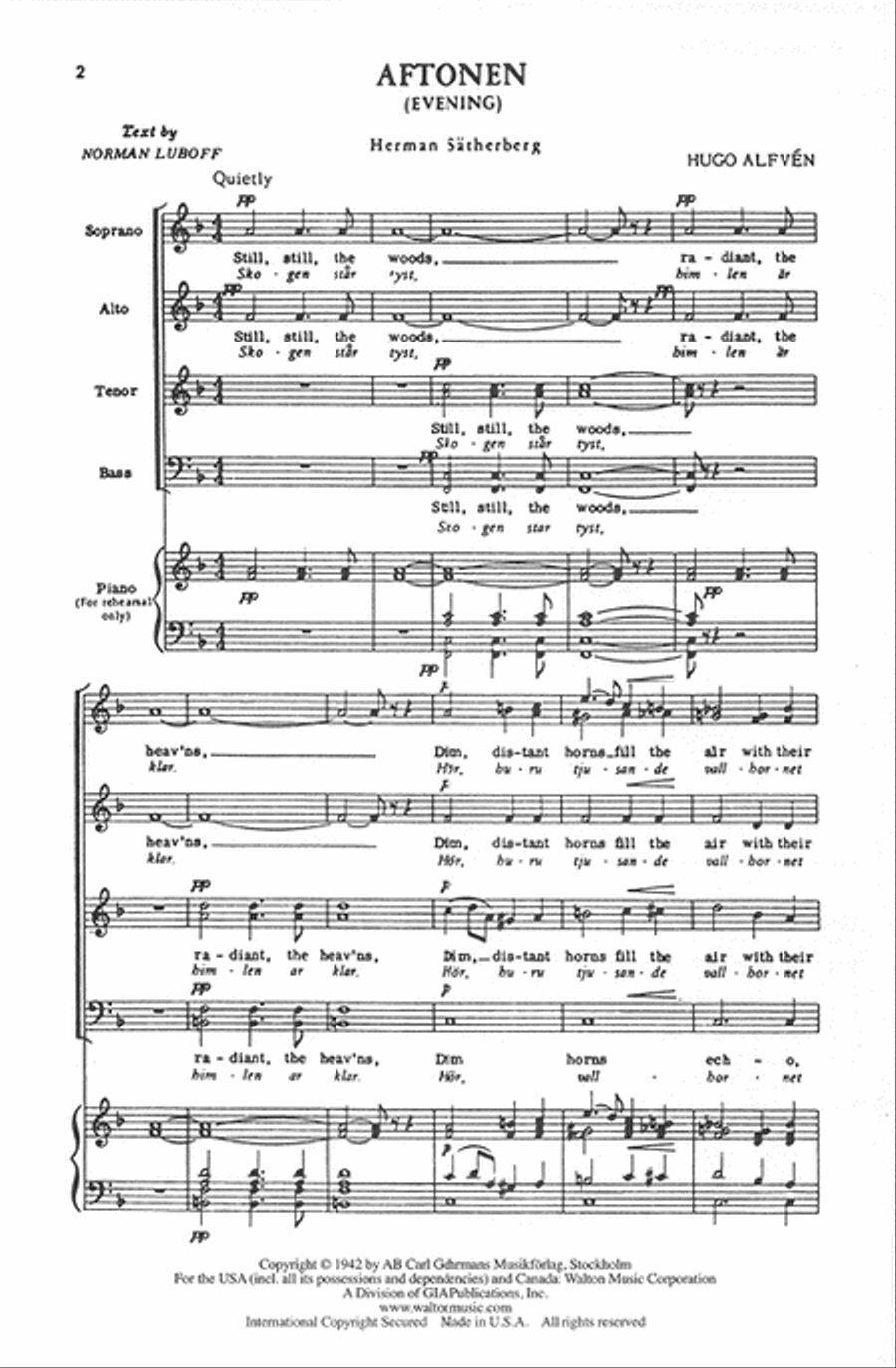 Aftonen - SATB divisi Divisi scores gallery preview page 2