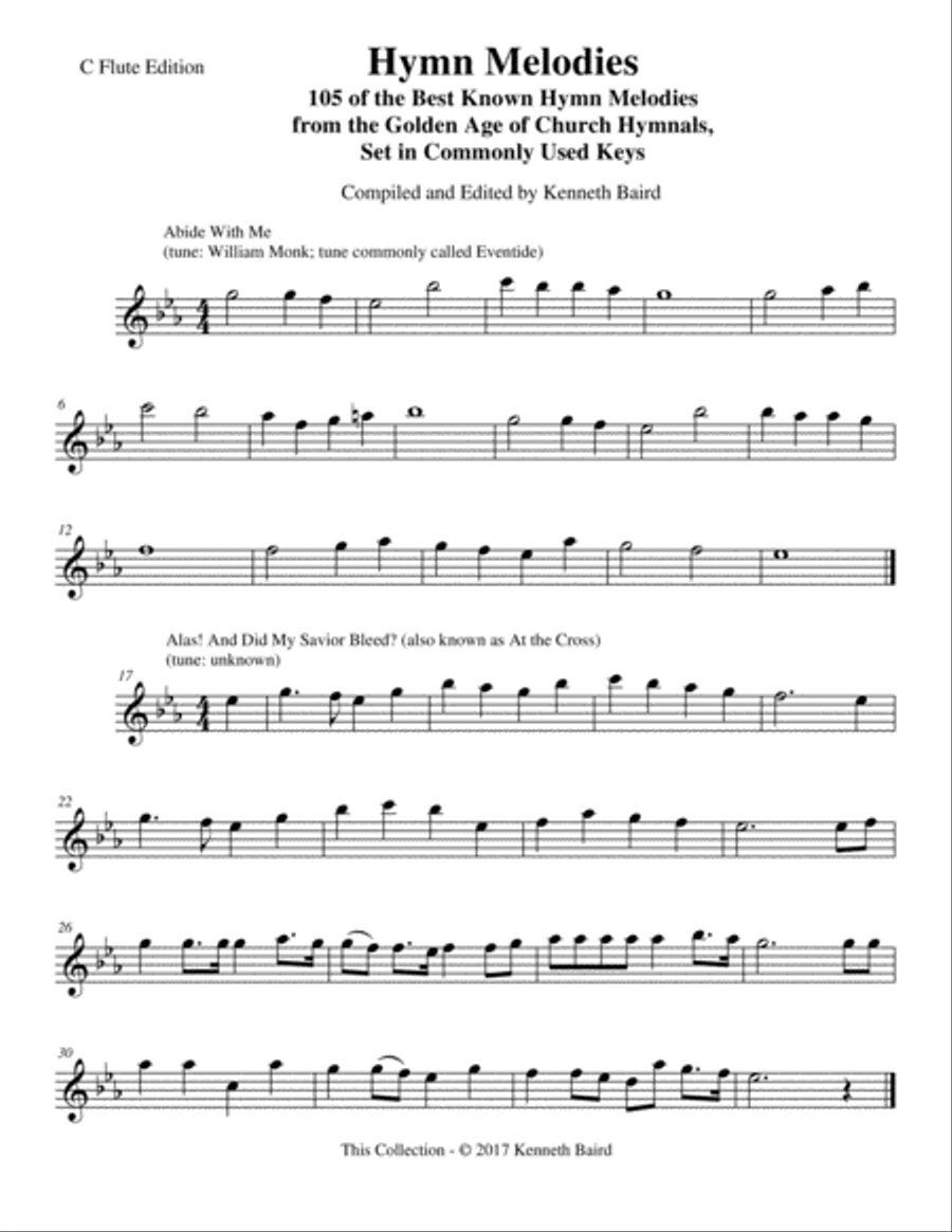 Hymn Melodies Flute Solo scores gallery preview page 2