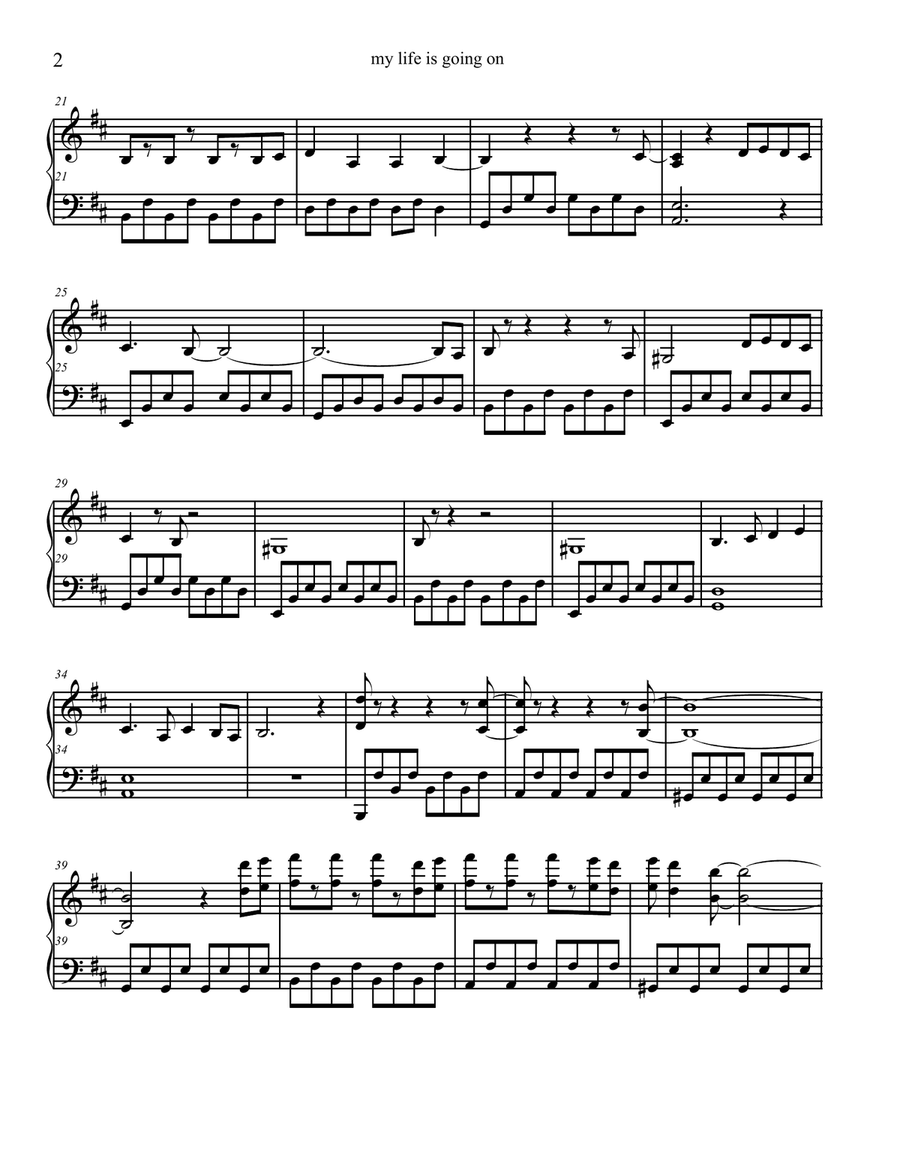 La Casa De Papel (my Life Is Going On) Piano Solo scores gallery preview page 2