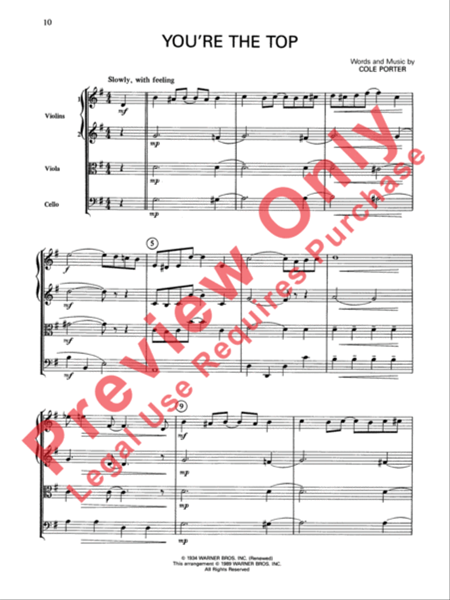 Cole Porter (Classic String Quartets) String Quartet scores gallery preview page 11