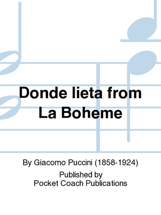 Book cover for Donde lieta from La Boheme
