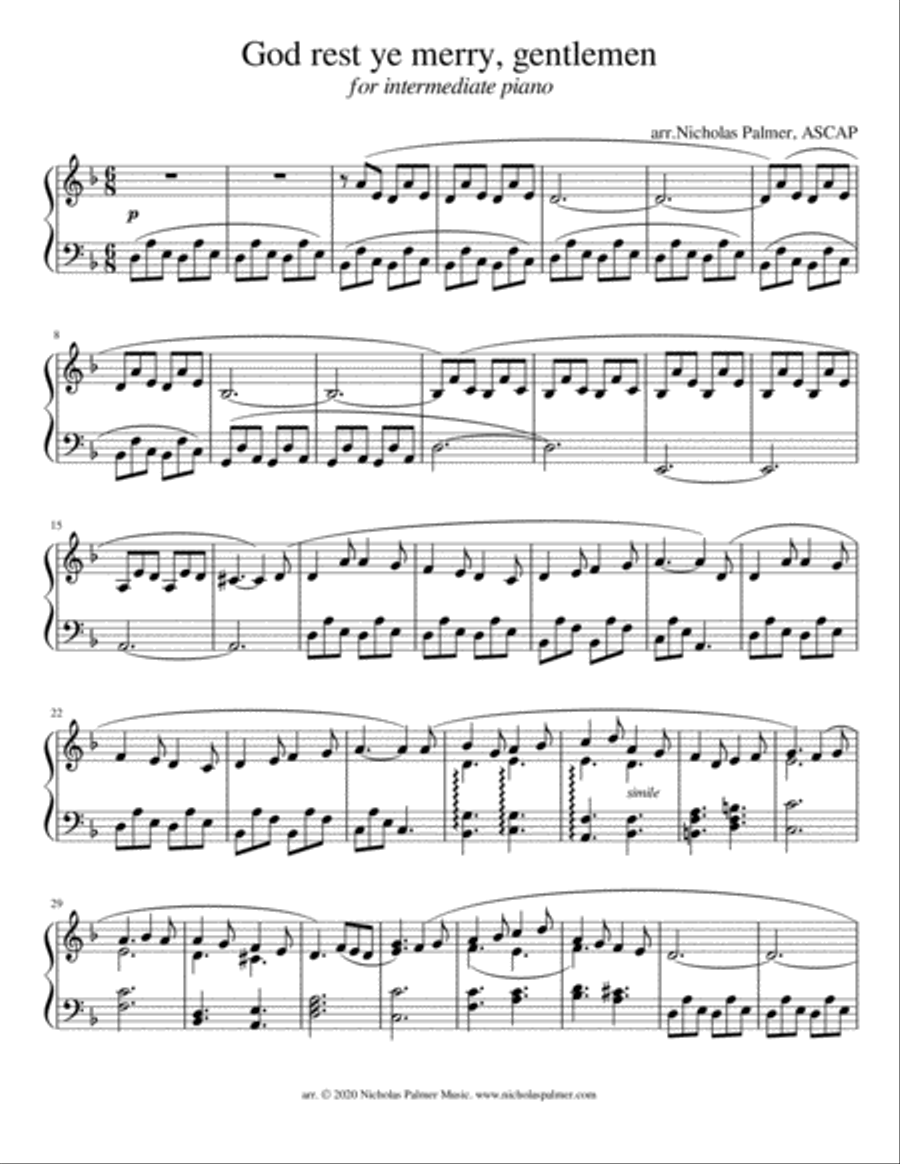 God rest ye merry, gentlemen Piano Solo scores gallery preview page 1
