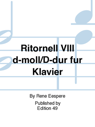 Book cover for Ritornell VIII d-moll/D-dur fur Klavier