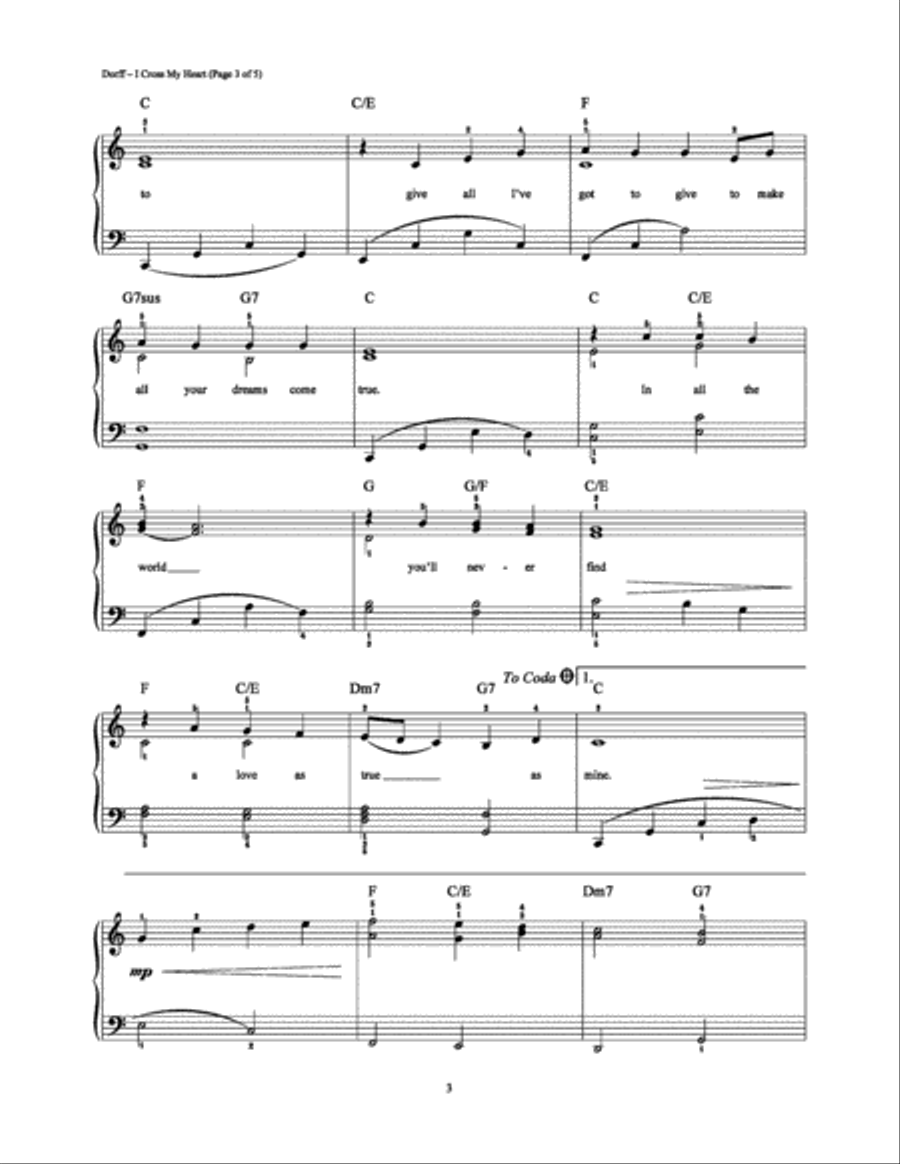 I Cross My Heart I Cross My Heart Easy Piano scores gallery preview page 3