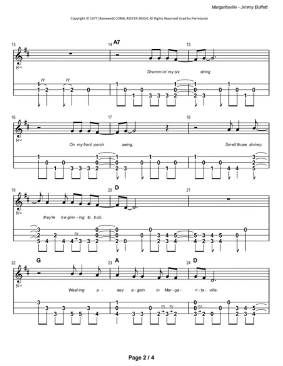 Margaritaville Margaritaville Dulcimer scores gallery preview page 3