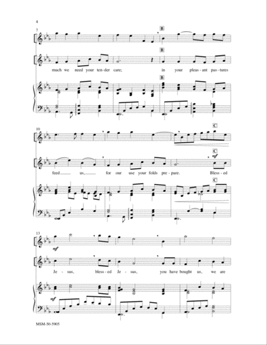 Savior, Like a Shepherd Lead Us Unison Choir scores gallery preview page 3