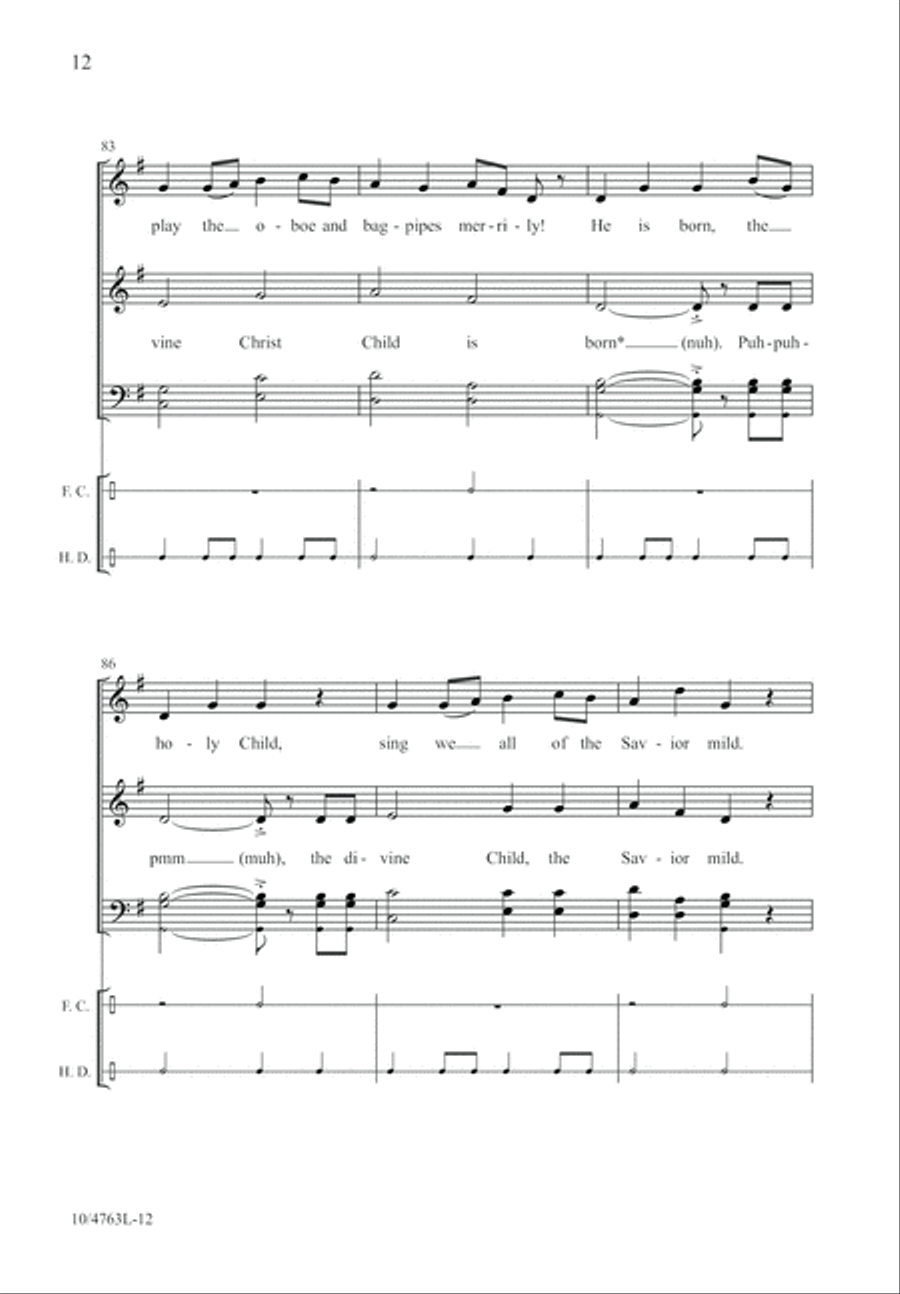 Born, He Is Born! Born, He Is Born! 4-Part scores gallery preview page 12