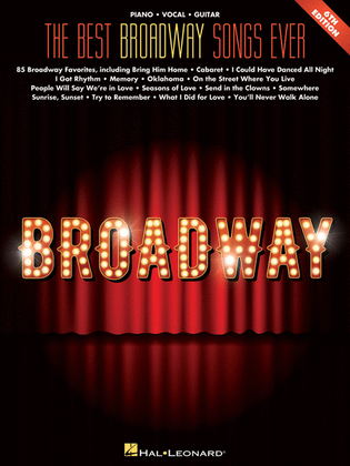 Book cover for The Best Broadway Songs Ever – 6th Edition