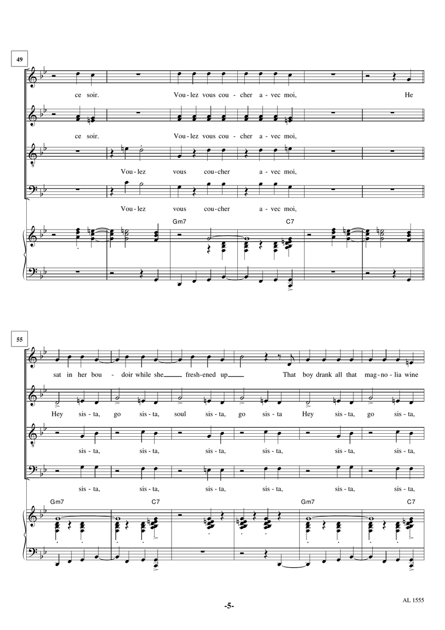 Voulez Vous Coucher Avec Moi Ce Soir 4-Part scores gallery preview page 5
