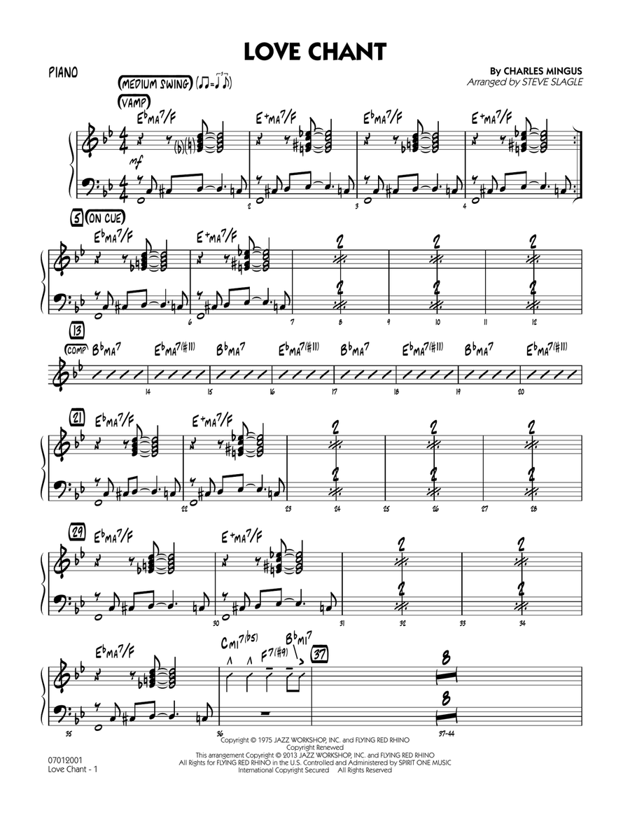 Love Chant - Piano Love Chant - Piano Jazz Ensemble scores gallery preview page 1
