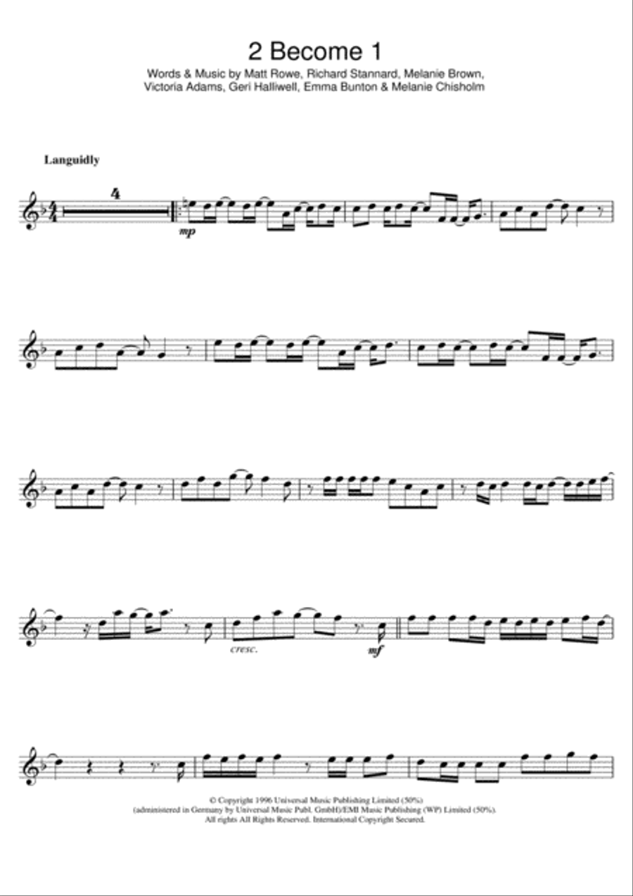 2 Become 1 Flute Solo scores gallery preview page 1