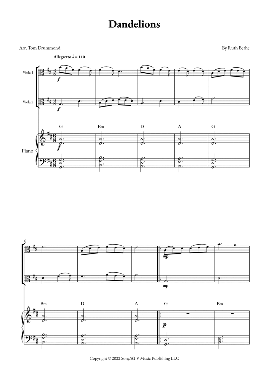 Dandelions Dandelions String Duet scores gallery preview page 1
