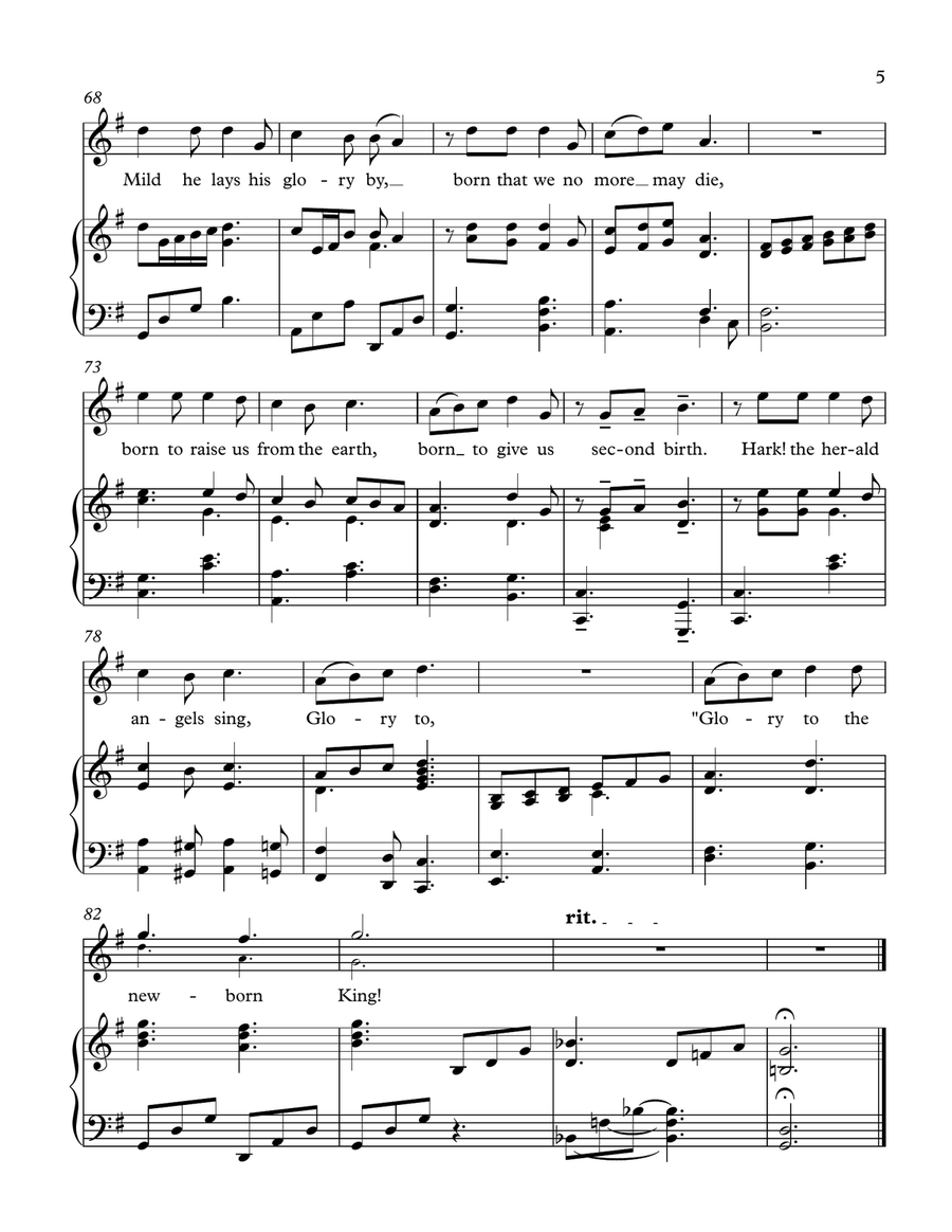 Bundle of 3 Titles: Hark the Herald Angels Sing, Away in a Manger, and On Jordan's Bank Voice scores gallery preview page 5