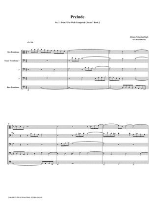 Prelude 11 from Well-Tempered Clavier, Book 2 (Trombone Quintet)