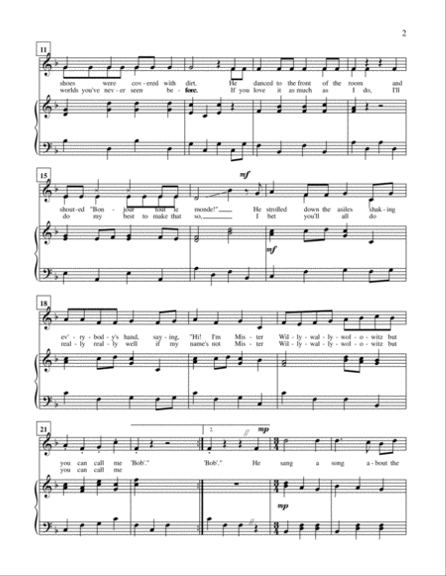 Mr. Willywallywolowitz - from Bad Moods And Seven Other Super Reasons to Sing A Silly Song Voice Solo scores gallery preview page 3