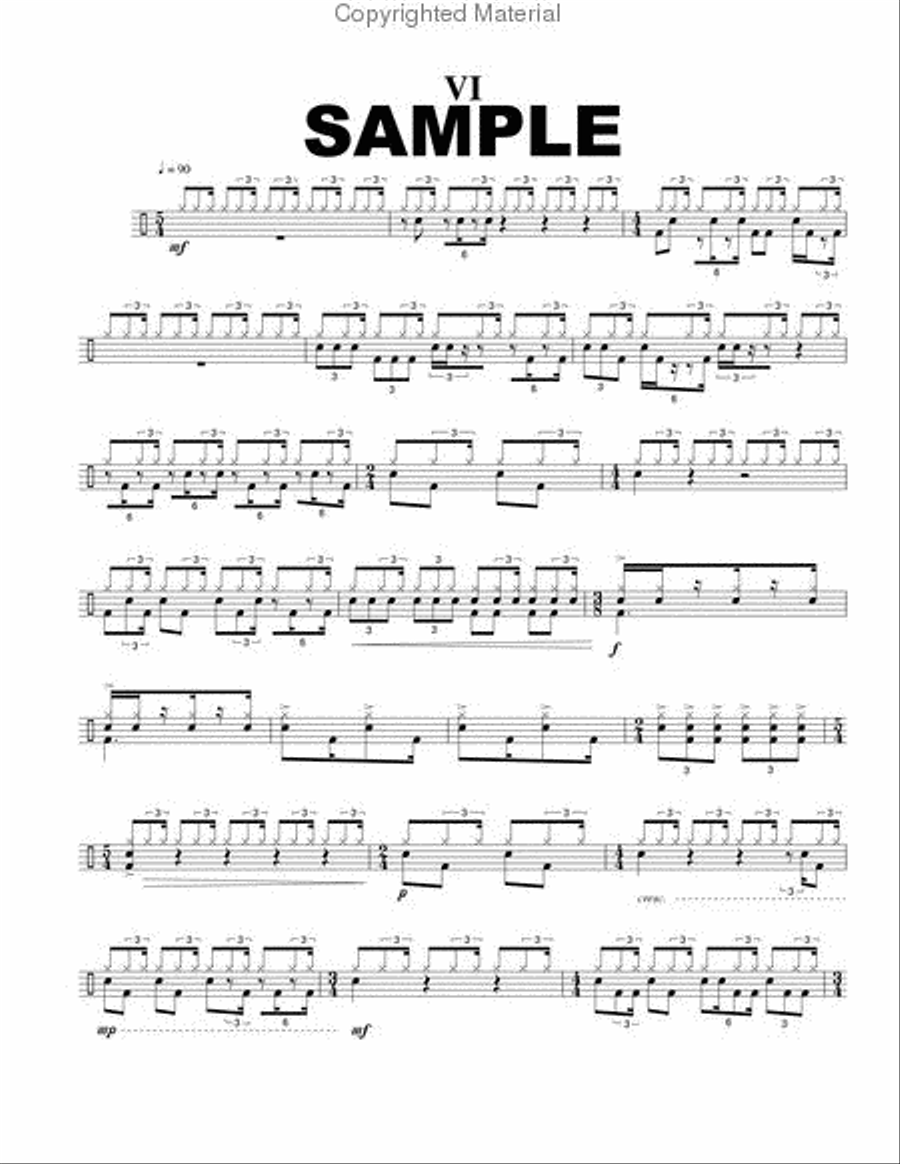 Six Ideas for Snare, Bass & Cymbal Percussion Ensemble scores gallery preview page 3