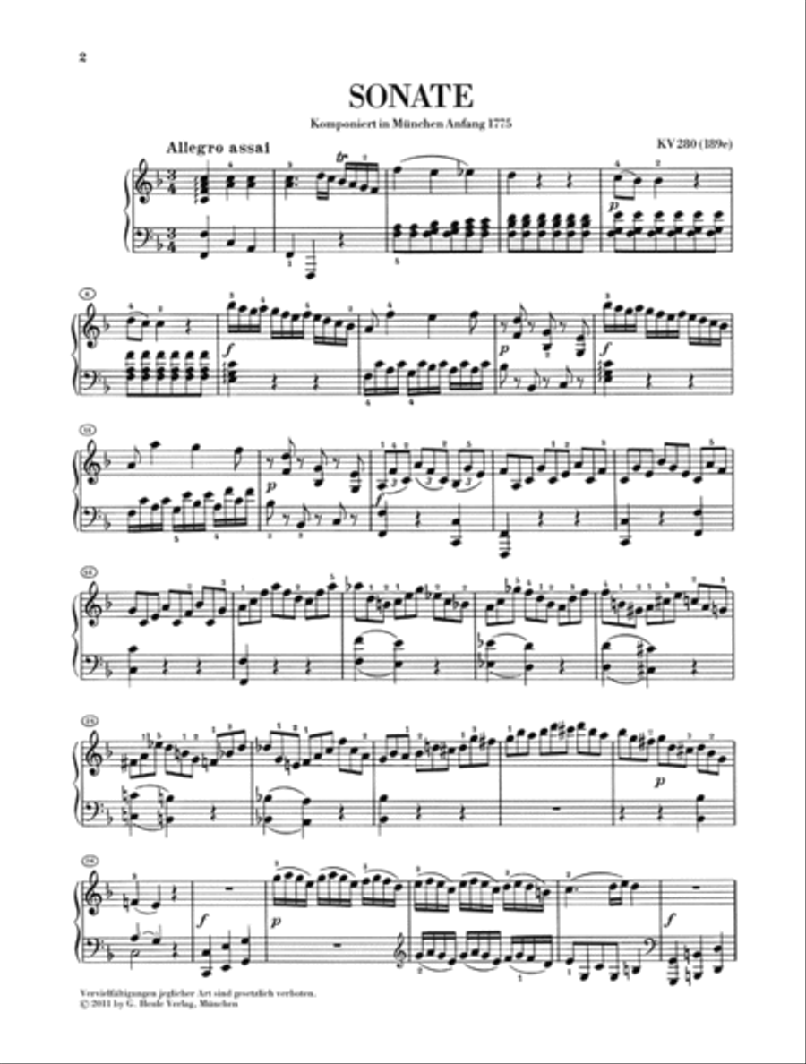 Piano Sonata in F Major K280 (189e) Piano Solo scores gallery preview page 2