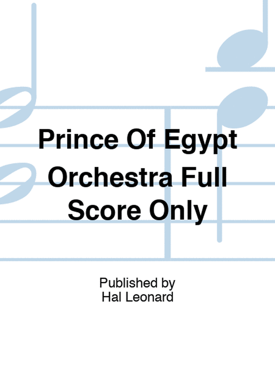 Prince Of Egypt Orchestra Full Score Only