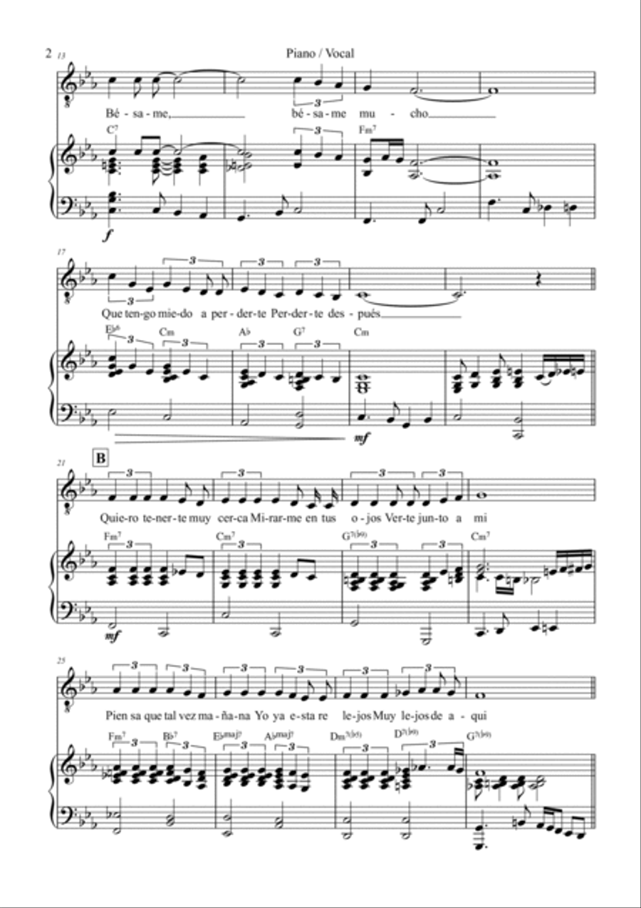 Bésame Mucho (kiss Me Much) Voice scores gallery preview page 2