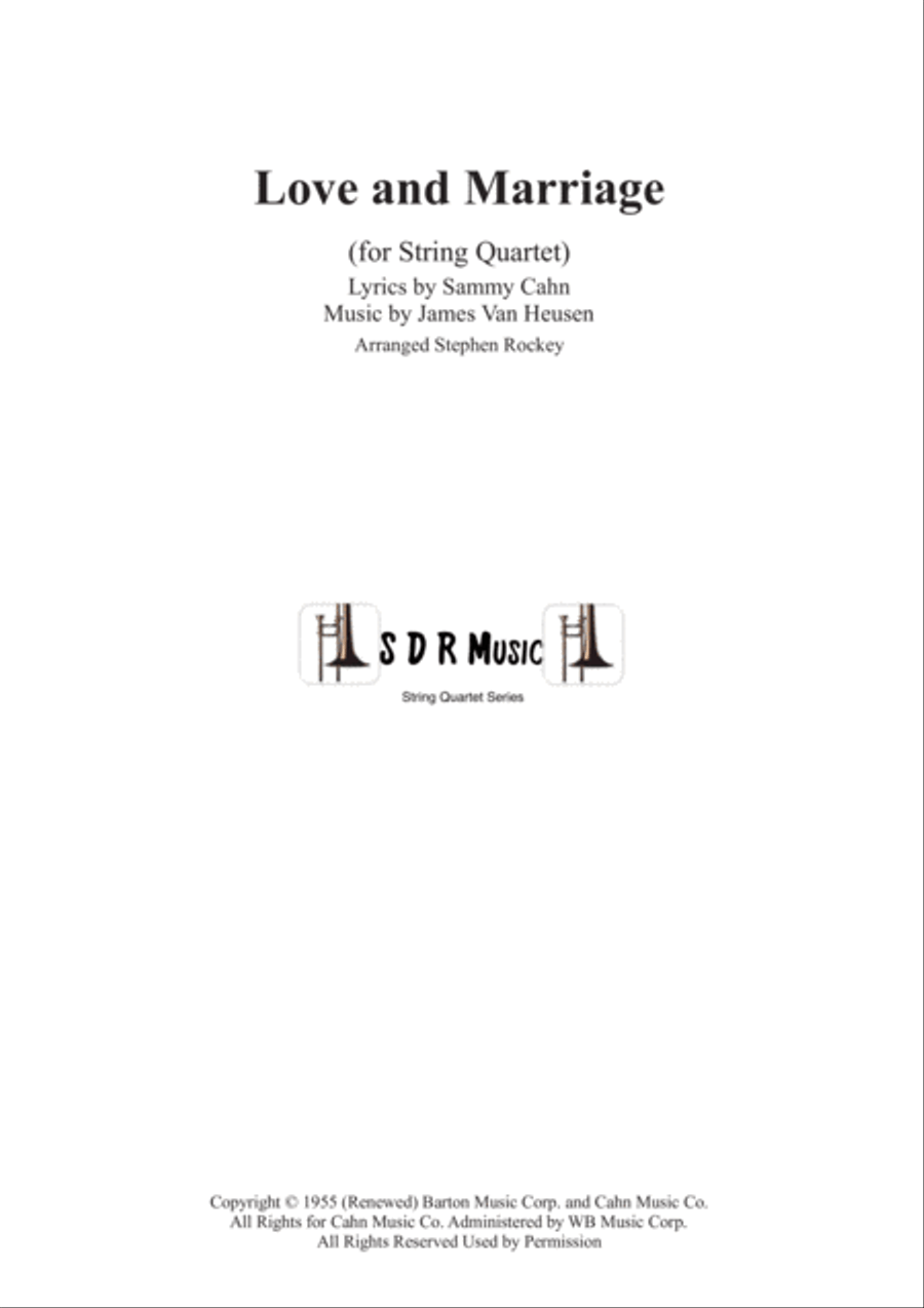 Love And Marriage String Quartet scores gallery preview page 1