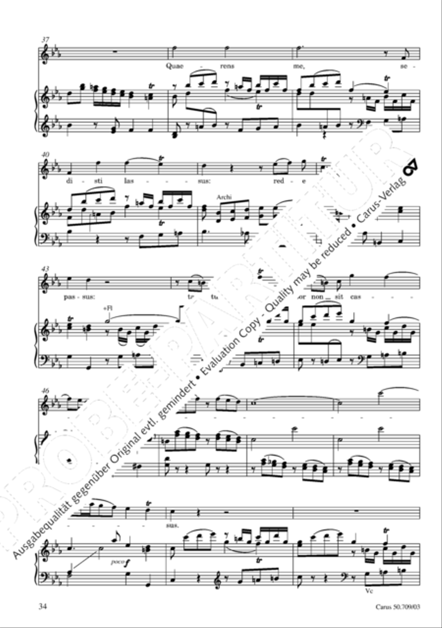 Requiem in E flat major 4-Part scores gallery preview page 35