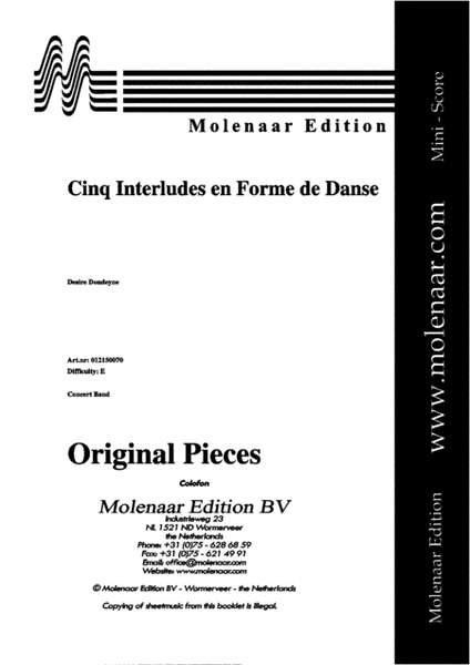 Cinq Interludes en Forme de Danse
