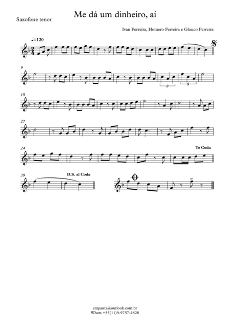 Me dá um dinheira aí Me dá um dinheira aí Brass Ensemble scores gallery preview page 2