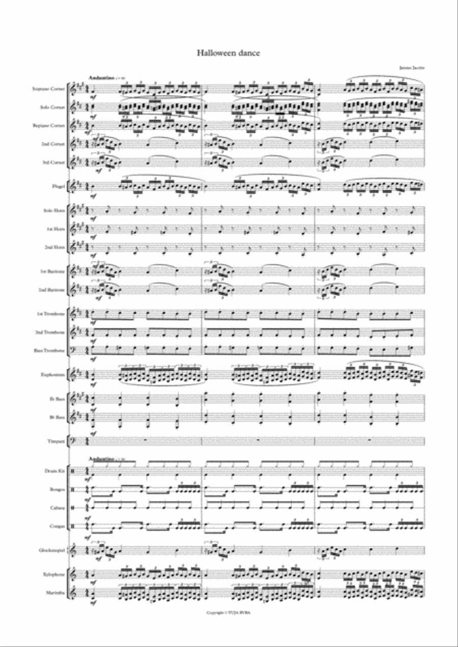Halloween dance for Brass Band by Jannes Jacobs Brass Band scores gallery preview page 2
