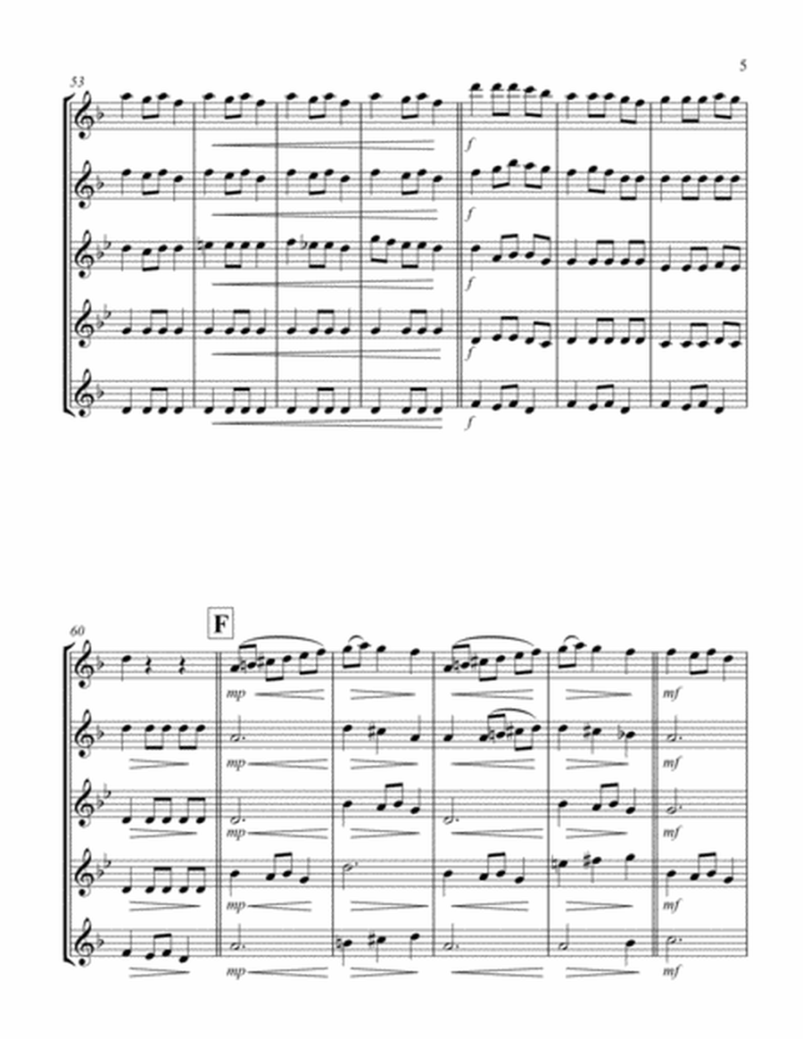 Carol of the Bells (F min) (Saxophone Quintet - 2 Alto, 2 Ten, 1 Bari) image number null