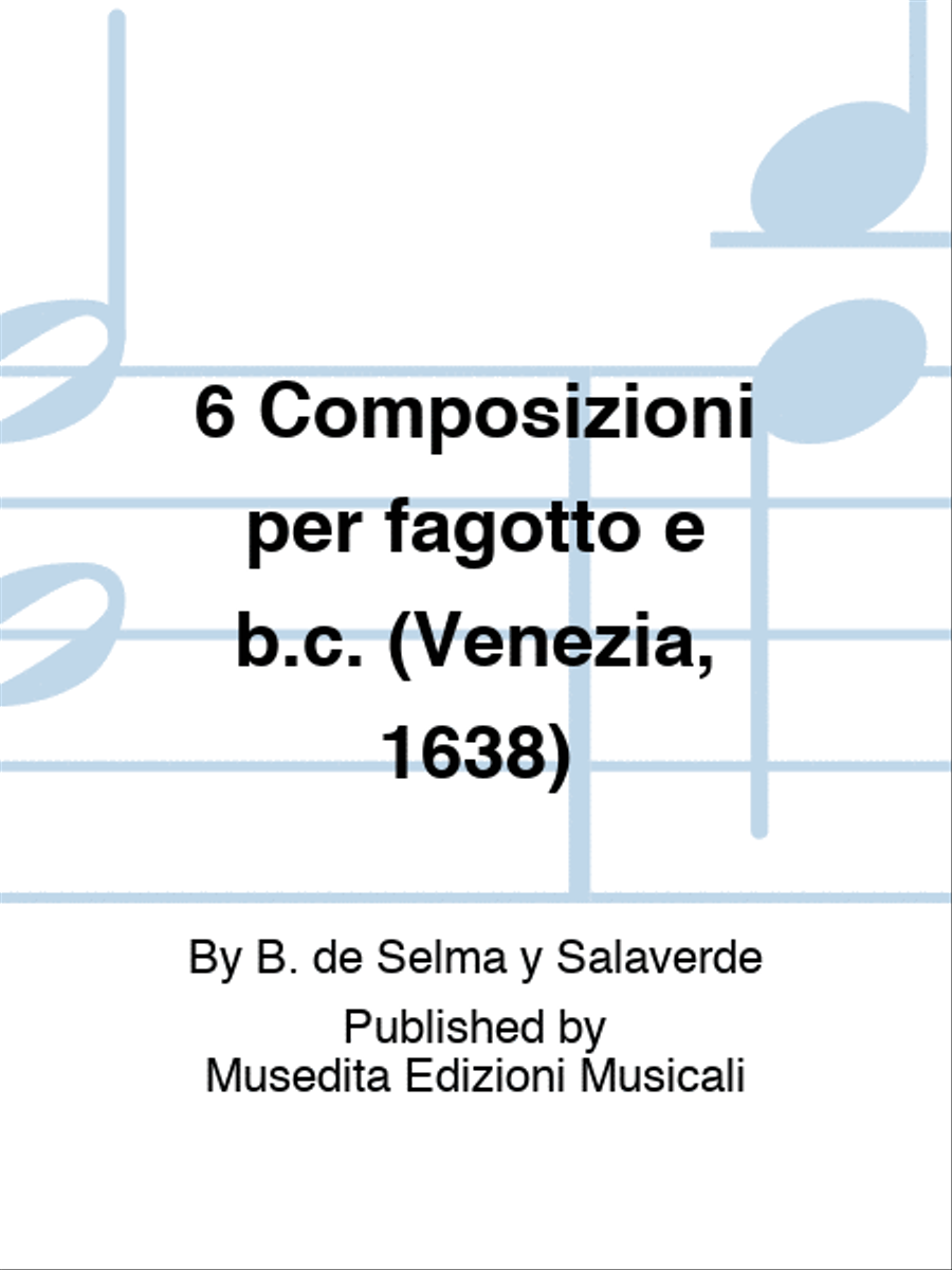 6 Composizioni per fagotto e b.c. (Venezia, 1638) Bassoon scores gallery preview page 1