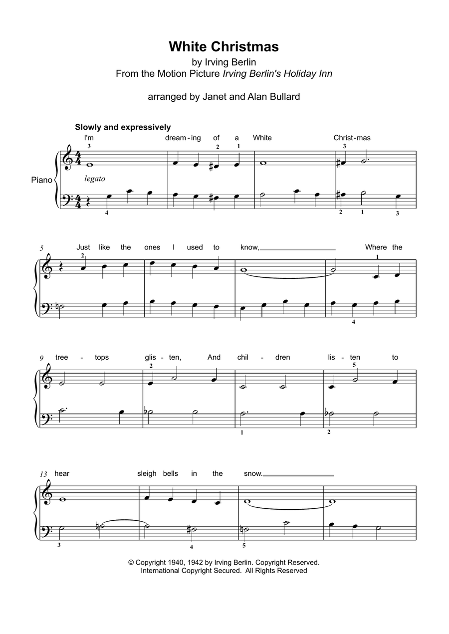 White Christmas by Bing Crosby Easy Piano - Digital Sheet Music