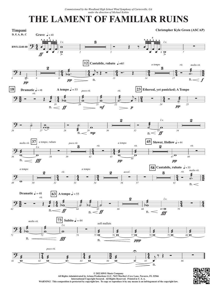 The Lament of Familiar Ruins: Timpani