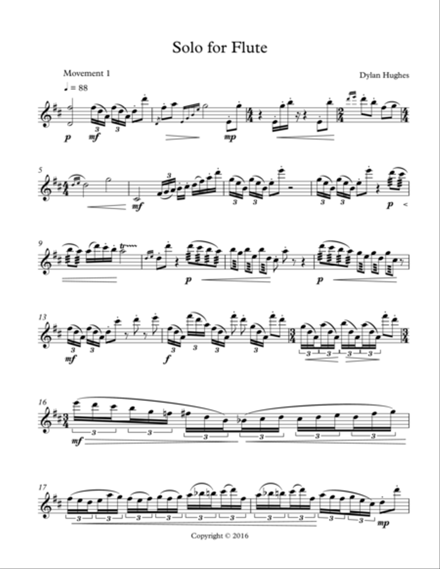 Solo for Flute - Dylan Hughes Flute Solo scores gallery preview page 2