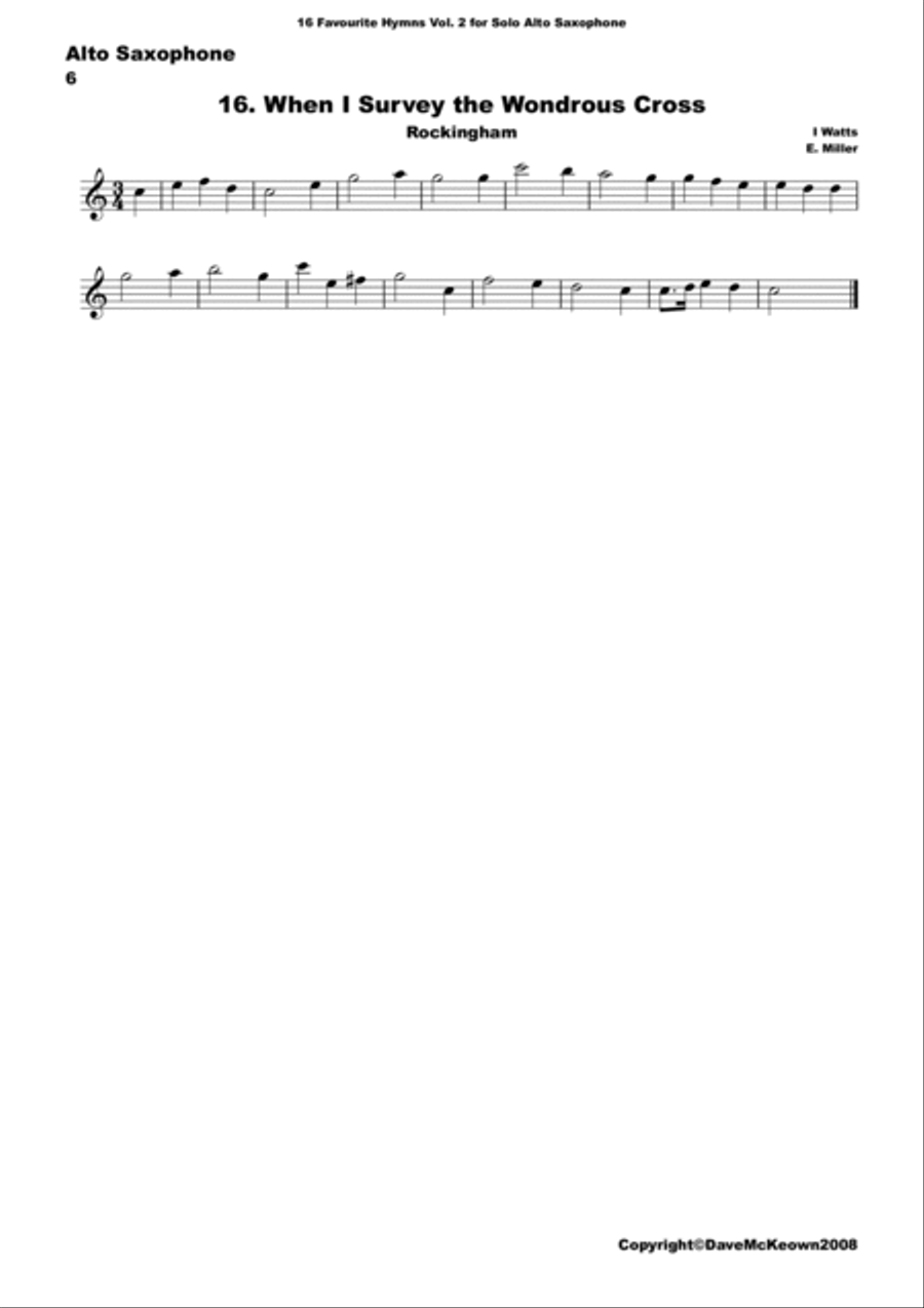 16 Favourite Hymns Vol.2 for solo Alto Saxophone Alto Saxophone scores gallery preview page 6